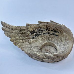 Young Inc Angel Wing Candle Votive Holder Resin An Angel’s Heart Filled W/Love